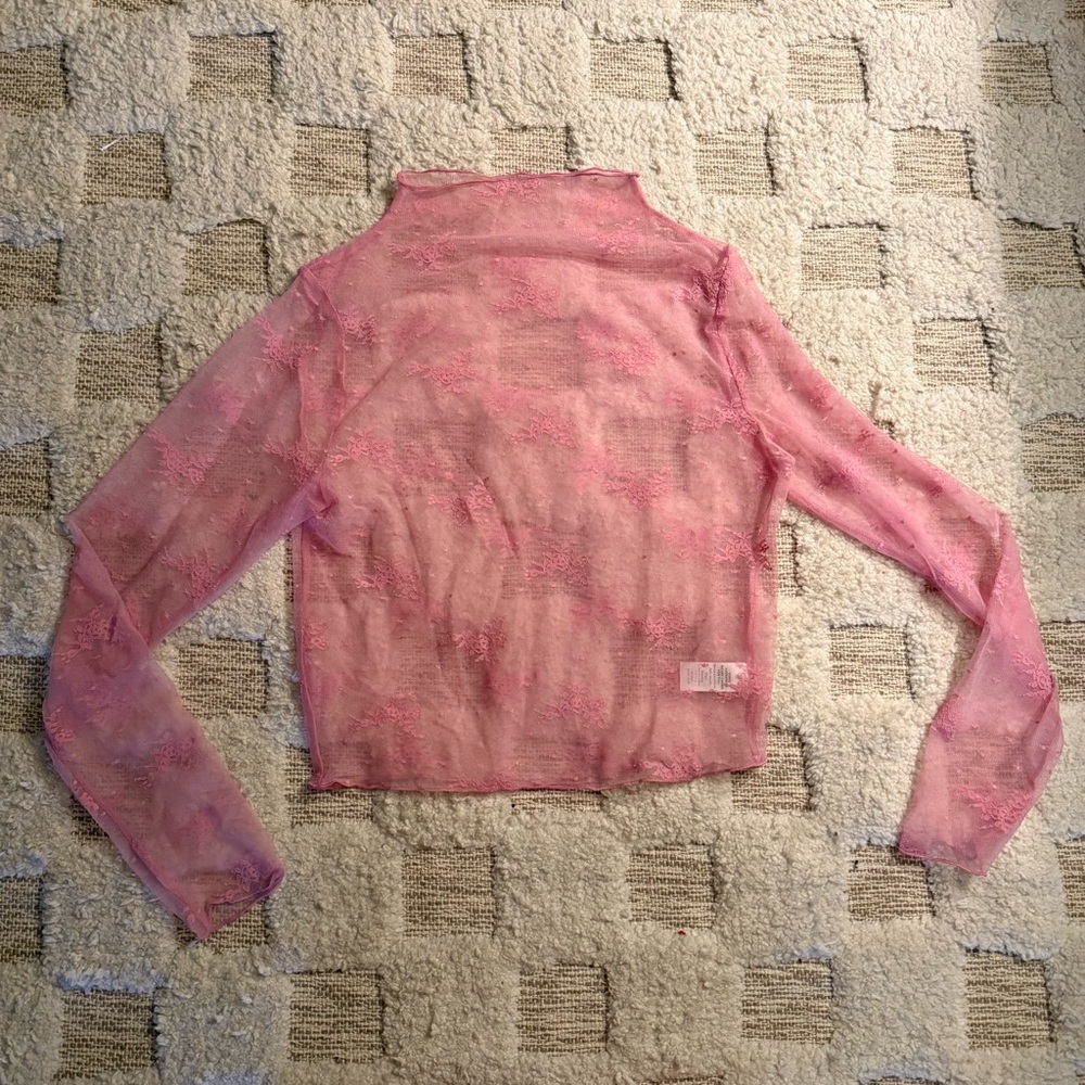 aerie pink mesh top